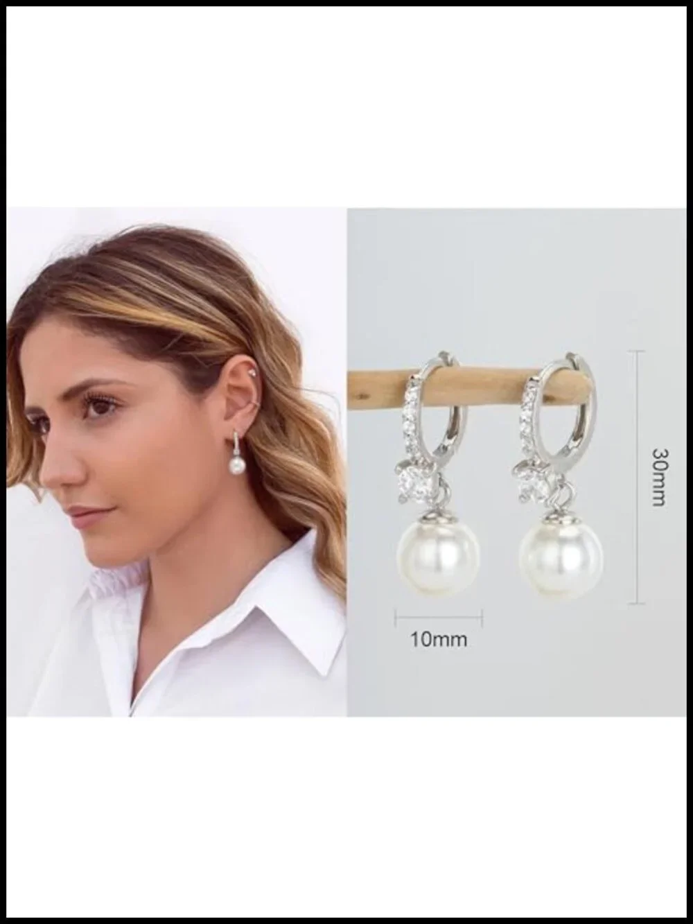 925 Sterling Silver Pearl Dangle Earrings Hypoallergenic Drop Earrings for Women